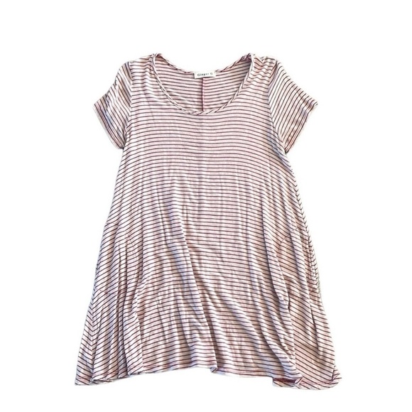 Nordstrom Size Medium Red and White Tunic Style Top with Pockets - Picture 2 of 5